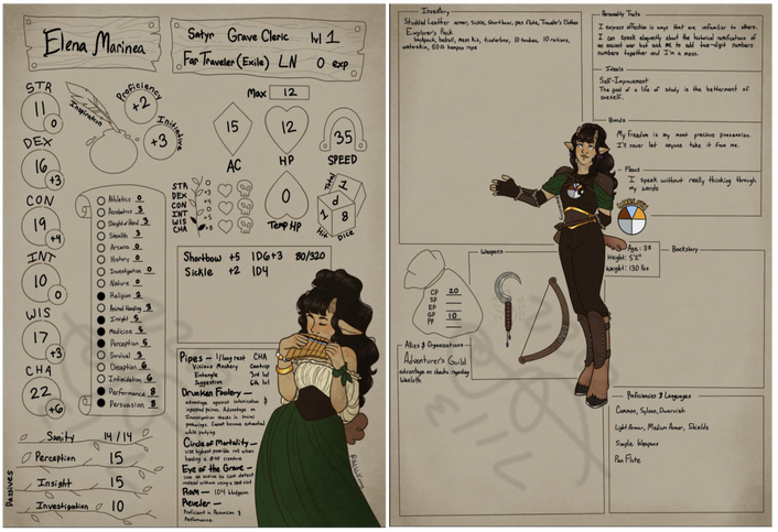 character sheet